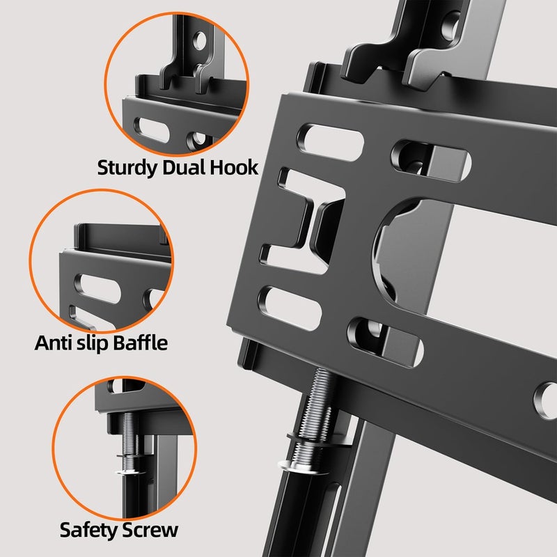 IWORKBOARD IWOBOARD 32 40 42 inch Fixed TV Monitor Wall Mount for LED LCD TVs & Monitor, Low Profile Small RV TV Mount, Easy Slim Flat Wall Bracket, Max VESA 200x200mm, 66lbs, Single Stud, Fit 19 24 42 inch - Image 2